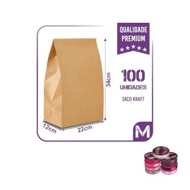 Imagem de Kit Saco de Papel SOS M 80x45cm Com 1 Unidade + Fita Cetim Rolo 22mmx50 Metros