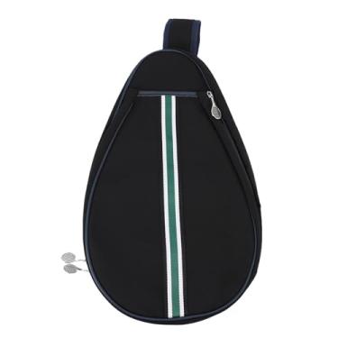 Imagem de RiToEasysports Mochila de Tênis, Bolsa Tipo Estilingue de Tênis, Compartimento Acolchoado para 2 Raquetes, Lona à Prova D'água Com Alça de Ombro Ajustável para Esportes de Badminton Tennes (BLACK)