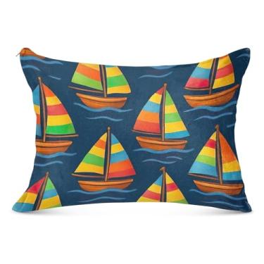 Imagem de Linda capa de travesseiro de flanela azul escuro com estampa decorativa padrão Queen King para travesseiro grande sonolento, tamanho padrão, 51 x 66 cm