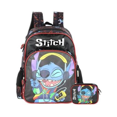 Imagem de Kit Lilo Stitch Mochila Costas + Estojo Box Menino Original - Luxcel, 
