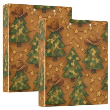 Imagem de Árvore de Natal vintage marrom 3 fichários de 3 anéis comporta 200 folhas, portfólio de pastas fofas, anel redondo, 31,5 x 27 x 6 cm, 1 pacote
