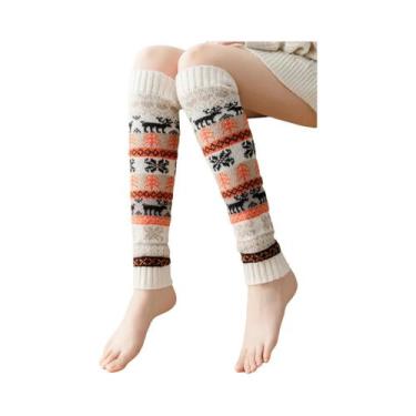 Imagem de Meias De Inverno De Cano Médio Para Aquecer as Pernas, Meias De Natal 