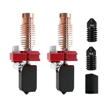 Imagem de Bocal cerâmico atualizado 2.0 de 0.4mm, compatível com flashforge aventureiro 5/5m pro, ad5m/ad5m pro hotend kit cabeça de impressão endurecida(2 with 2 nozzles)