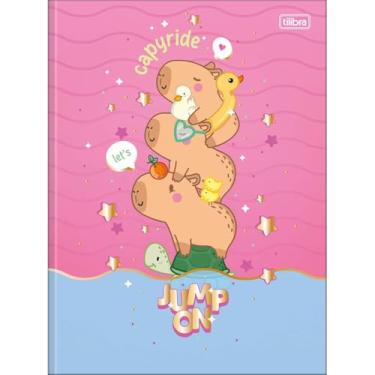 Imagem de Caderno Capyclub Capivara Universitário Brochura TILIBRA - 80 Folhas (Rosa C/Azul)