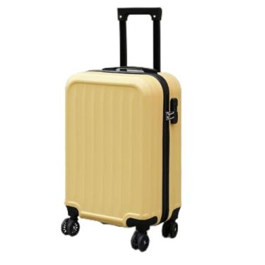 Imagem de Mala de Bordo ABS 55cm com Cadeado Rodinhas 360° Bagagem de Mão até 10kg(Amarelo Pastel)
