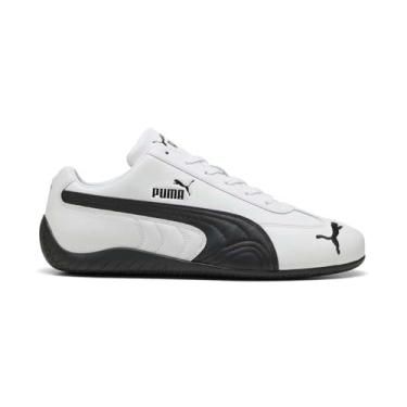 Imagem de PUMA Speedcat Shield Tênis masculino de couro com cadarço casual - preto, Branco/Preto/Branco, 39
