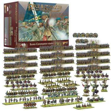 Imagem de Wargames Delivered Pike & Shotte Epic Battles Scots Covenanters Starter Army - 3 Regiments Frame Guns, Dismounted, Mounted Dragoons, Lancers, Bases & Flag, Action Figures Kit by Warlord Games