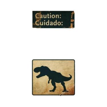 Imagem de Placa De Advertência Vintage De Dinossauro, Pôster Retrô, Arte Estétic