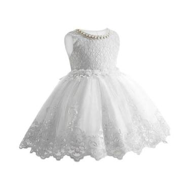 Imagem de Vestido De Flor Para Meninas Pequenas, Vestido De Princesa Com Pérolas