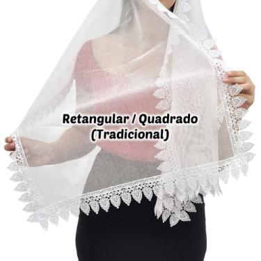 Imagem de Véu Ccb Congregação Cristã Renda Guipir Floral Adulto (Nair) - Central