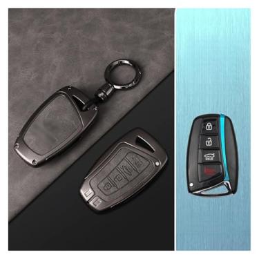 Imagem de Capa de chave de carro em liga de zinco compatível com Hyundai SantaFe/Equus/Azera/Genesis L110/Grand Grandeur/HG/Ix45/Elantra/Accent(GRAY)