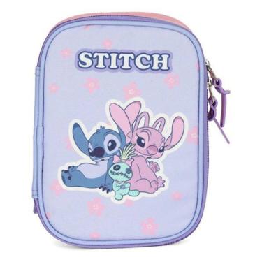 Imagem de Estojo 100 Pens Escolar Juvenil  Stitch Atoalhado