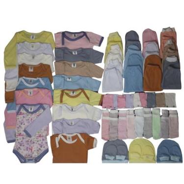 Imagem de Body Bebê+mijão Liso E Estampado Kit C/16 Roupa Bebê Atacado - Tanran 