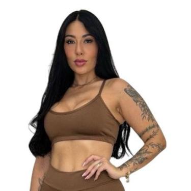 Imagem de Top Ana Academia Alça Fina Fitness Nadador sem Bojo Liso Ana-Feminino