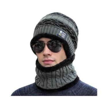 Imagem de Gorro Unissex De Tricô Com Forro De Pelúcia, Quente E Estiloso Para O 