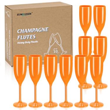 Imagem de Taças acrílicas de champanhe para torrar, taças inquebráveis de barra de mimosa, copos de vinho, taças de champanhe vintage, taças de champanhe com haste 153 g para chá de panela de aniversário de