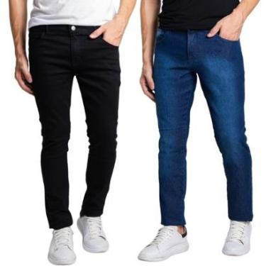 Imagem de Kit 2 Calças Jeans Elastano Masculina Slim-Masculino