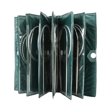 Imagem de Conjunto De 11 Agulhas De Tricô Circulares Em Aço Inoxidável Com Ganch