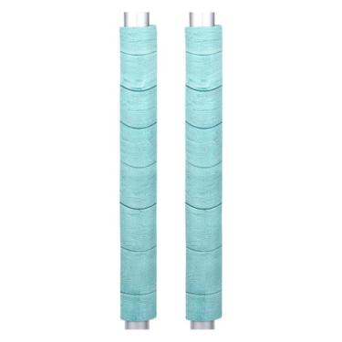 Imagem de Conjunto de 2 capas de maçanetas de geladeira turquesa textura de madeira azul-petróleo laváveis capas de maçaneta de geladeira eletrodomésticos, lava-louças, protetor de micro-ondas, mantém longe de