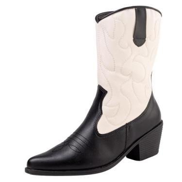 Imagem de Bota Country Western Zature Texana Bordada - ZATURE STORE, Preto, Bran