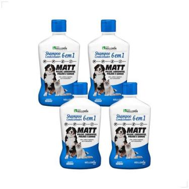 Imagem de Kit 4 Shampoo Antipulgas Carrapatos Piolho Sarna Matt 6 em 1 Cães Gato