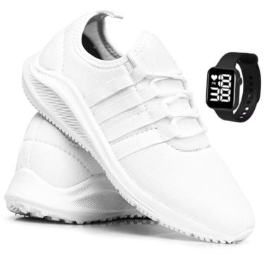 Imagem de Kit Tênis Academia Esporte Corrida Caminhada Treino Musculação Adulto Leve Macio Confortavel+Relógio-Unissex