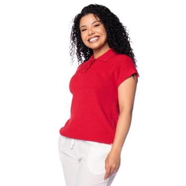Imagem de Blusa Feminina Biamar Polo Canelada Vermelho-Feminino