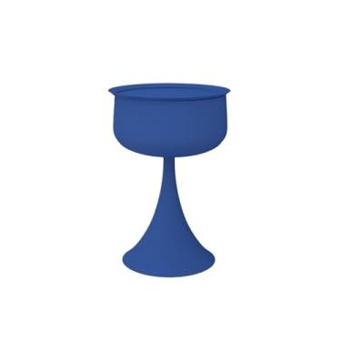 Imagem de Mesa de centro, mesa lateral de sofá, mesa redonda de metal doméstico, mesa pequena para quarto, sala de estar, café e sala de estudo (azul)