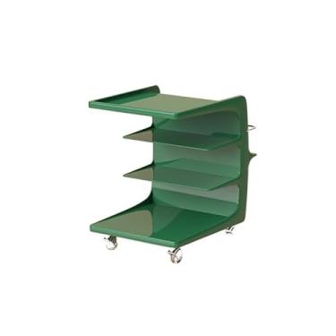 Imagem de Mesa lateral mesa de canto acrílico sofá mesa lateral removível carrinho de cabeceira armário de cabeceira creme vento medieval pequena mesa de café mesa de chá mesa de café (cor: preto) (verde)