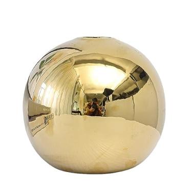 Imagem de Decorações criativas modernas de flores secas, vasos de cerâmica abstratos internos, peças centrais de artesanato doméstico galvanizadas para sala de estar (pequeno)