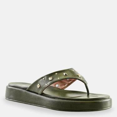 Imagem de Tamanco Tira Entre Dedos Tachas Metalizadas Preto - COMFORT, Combat, 3