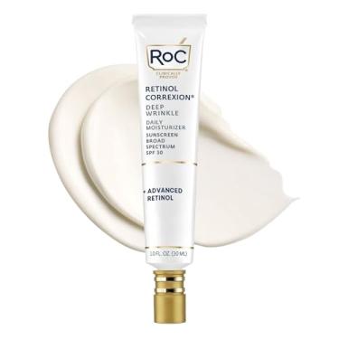 Imagem de RoC Retinol Correxion Hidratante facial diário de rugas profundas com protetor solar FPS 30, tratamento de cuidados com a pele para linhas finas, manchas escuras, cicatrizes pós-acne, 30 ml (a