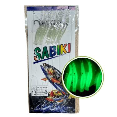 Imagem de Isca Pesca Artificial Sabiki 5 Camarao Fluorescente Robalo Lambari Tainha Tucunare Pescaria Mar Açude Rio Lago