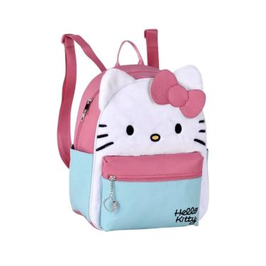 Imagem de Mochila De Costas Hello Kitty Pelúcia Creche Meninas Passeio