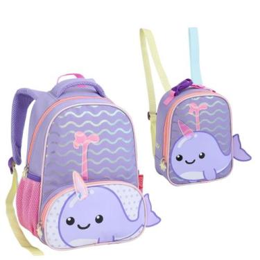 Imagem de Kit Mochila e Lancheira de Costas Creche ZOOP - Seanite