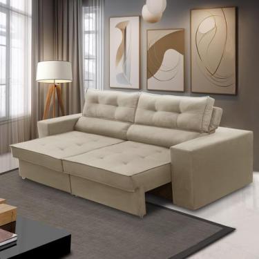 Imagem de Sofá Retrátil e Reclinável 3 lugares 2,30m com Molas Milena Suede Rove