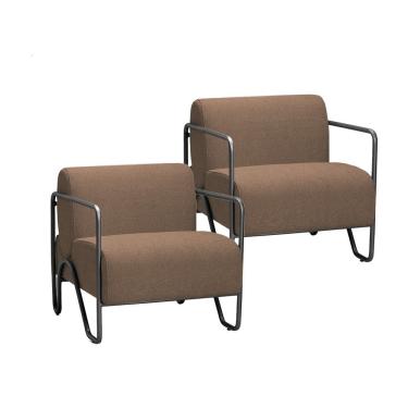 Imagem de Kit 2 Poltronas Medelin com Pe em Metal Movellu Home