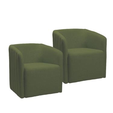 Imagem de Kit 2 Poltronas Bluemont com Manta Acrilica Movellu Home