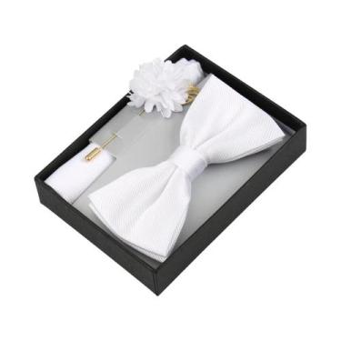 Imagem de Conjunto De Gravata Borboleta Floral Masculina Com Lenço De Bolso, Bro