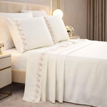 Imagem de Jogo Cama King Size Algodao Solene Tecido Estampado Premium - Jm Enxov