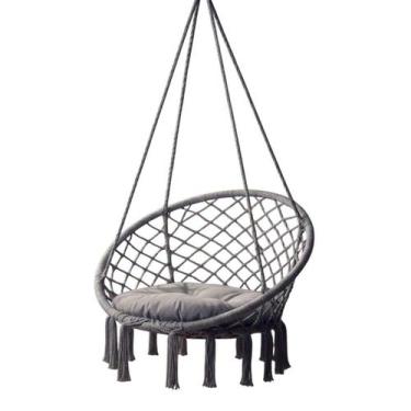 Imagem de Cadeira Rede Balanço Suspenso Almofada Confortavel Algodao Descanso Va
