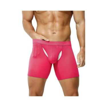 Imagem de Cuecas Boxer Longas Masculinas Sexy Em Malha Respirável Com Design U C