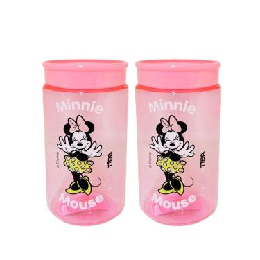 Imagem de Kit 2 Potes Organizador Multiuso Rosa 350ml Minnie Mouse Disney 12cm - Tiba