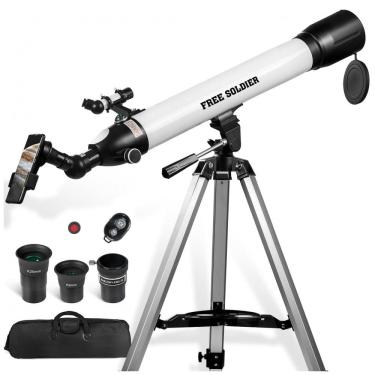 Imagem de Telescópio Astronômico 233x com Oculares Avançadas, FREE SOLDIER CF70090, Branco