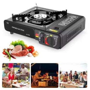 Imagem de Fogão portátil automático fogareiro camping a gás cozinhar seguro  coo