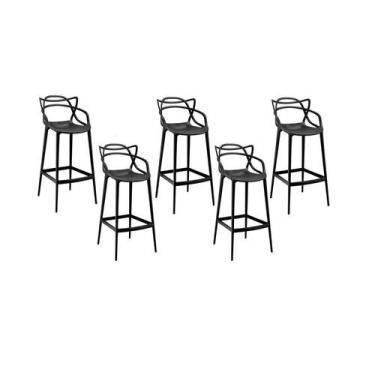 Imagem de Kit C/ 5 Banquetas Masters Allegra Pretas - Decoreshop