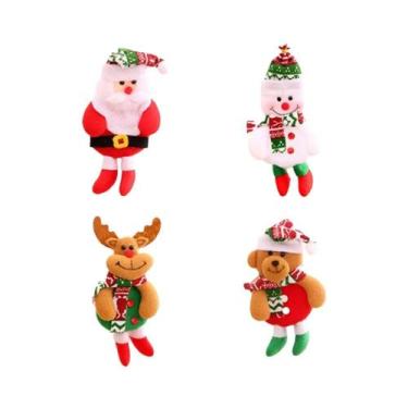 Imagem de Bonecos De Pelúcia De Papai Noel, Boneco De Neve E Rena Para Decoração