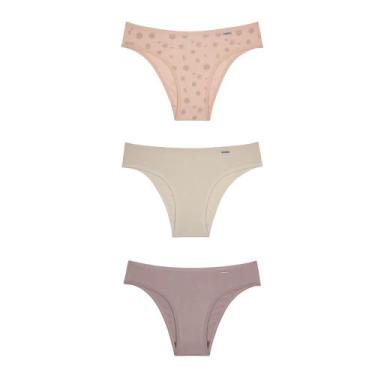 Imagem de Kit de 3 Calcinhas DelRio 51354 Biquíni, Estampado, Areia, Make, GG