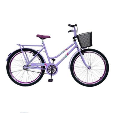 Imagem de Bicicleta Aro 26 Rolamentada Urbana Retro C/ Cestinha Rodas Aluminio A