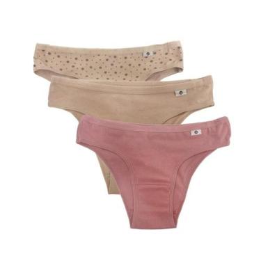 Imagem de Kit Delrio 3 Calcinhas Em Cotton V51364 Areia/Rose/Mousse, M, Areia, R